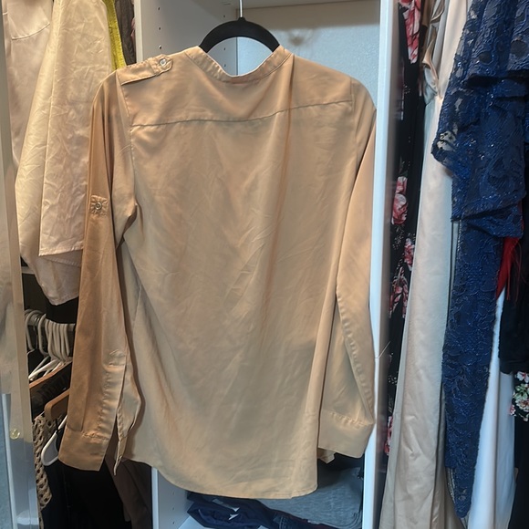 Tan button up blouse - Calvin Klein small - Picture 3 of 4